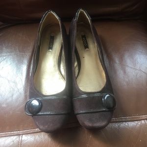 Comfy Ecco Brown Suede Flats Size 41